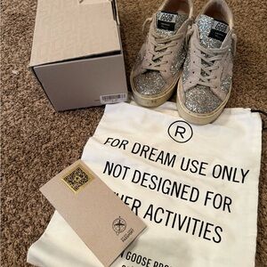 Golden Goose Silver Glitter Sneakers
